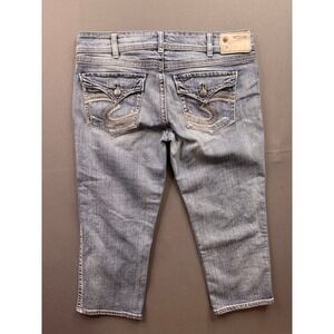 Silver Jeans Co McKenzie Capri Womens Light Wash Denim Mid Rise Jeans W30 19in